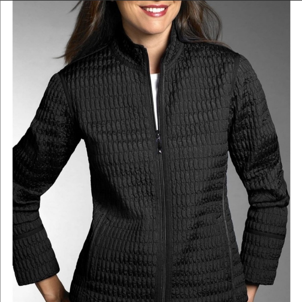 AEROS Kristen Blake Black Zip Quilted Jacket S